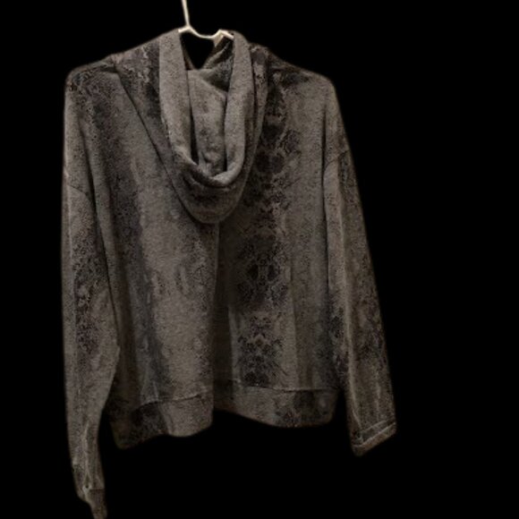 SOLD Monrow gray gold foil snake print pullover sweater hoodie Size S - Picture 2 of 5